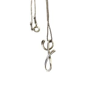 TIFFANY Co Necklace Choker Letter Y Pendant Sterling Silver